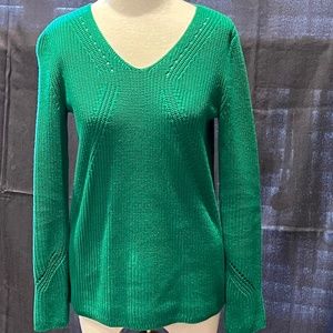 V-neck Green Sweater